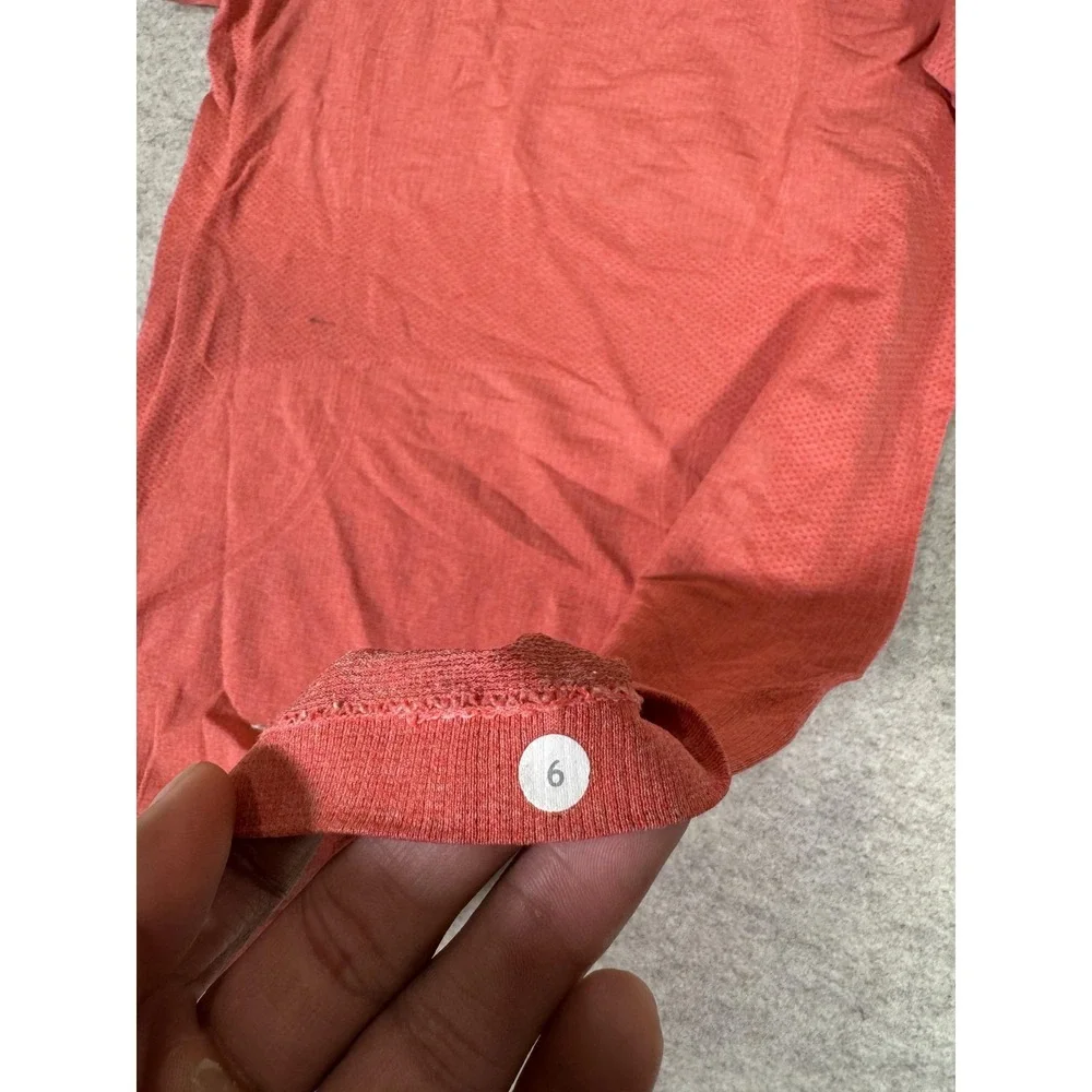 Lululemon Swiftly Tech Shirt Womens 6 Pink Seamless Short Sleeve Run Yoga Top